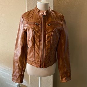 Xhilaration Faux Leather Women's Jacket Size M Brown